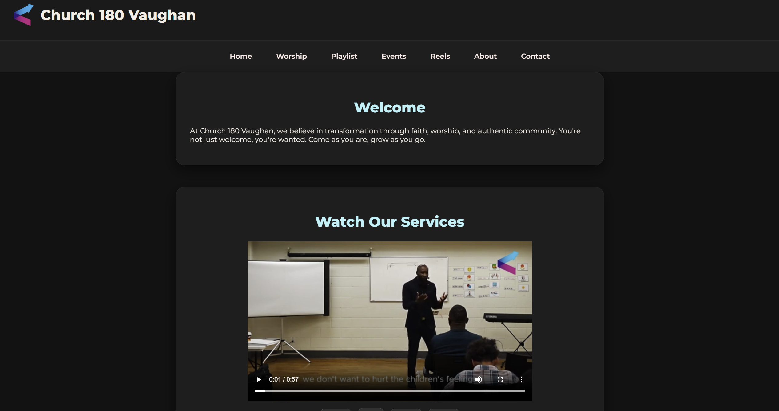 Church website preview