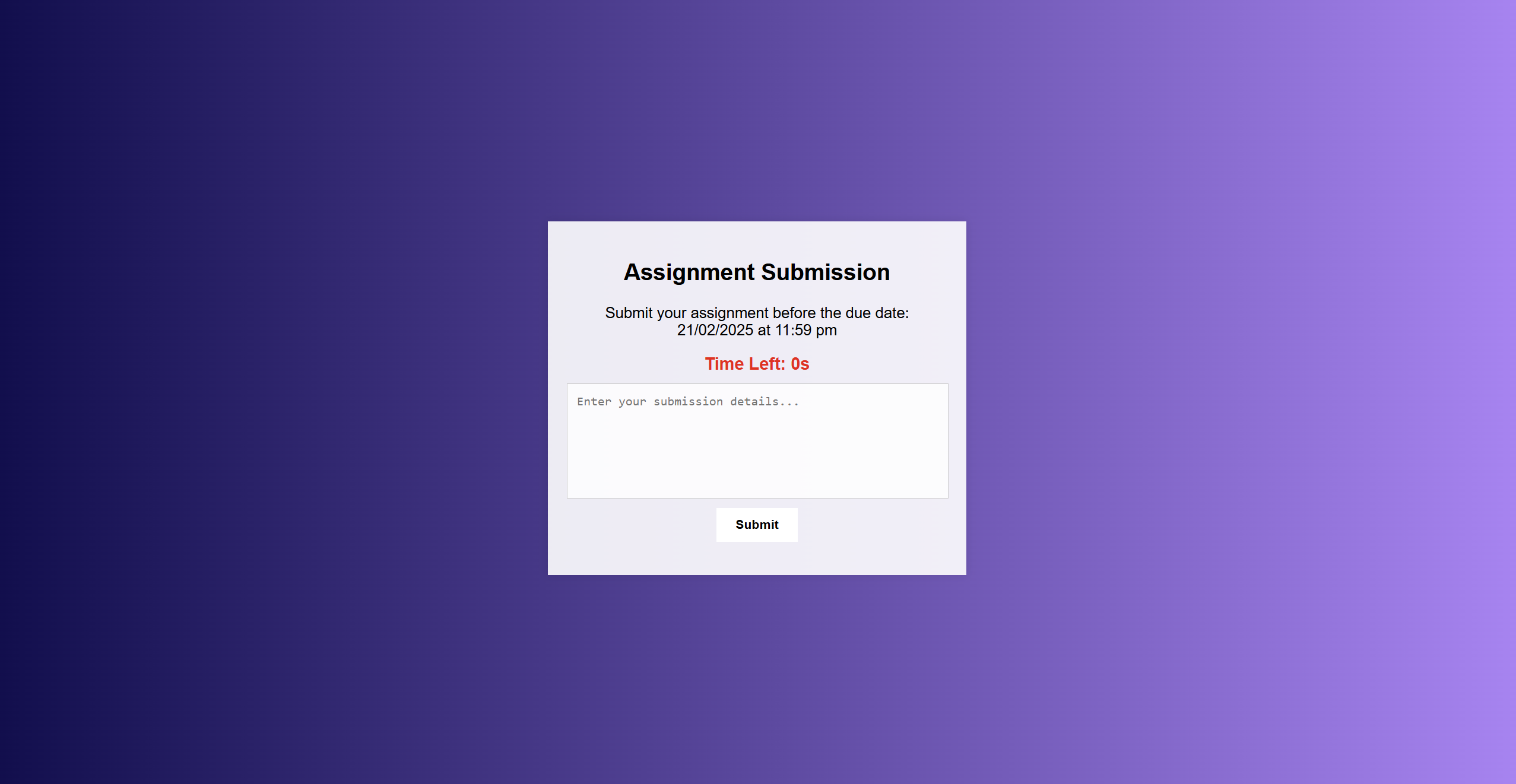 Deadline project website preview